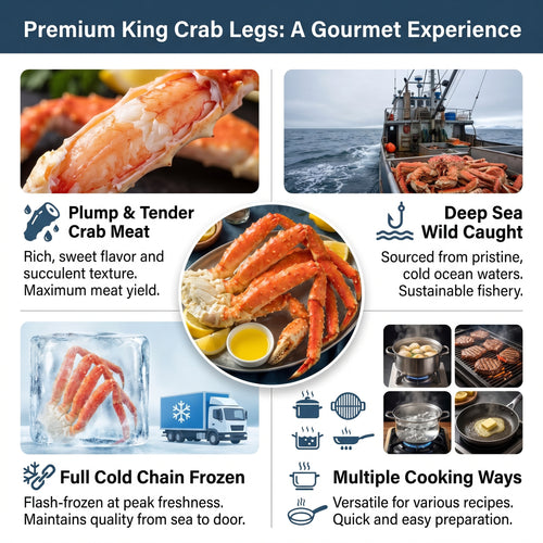 Premium Wild-Caught Colossal King Crab Legs - 3lb Value Box | 90% Meat Fill, Flash-Frozen for Peak Freshness & Buttery Flavor